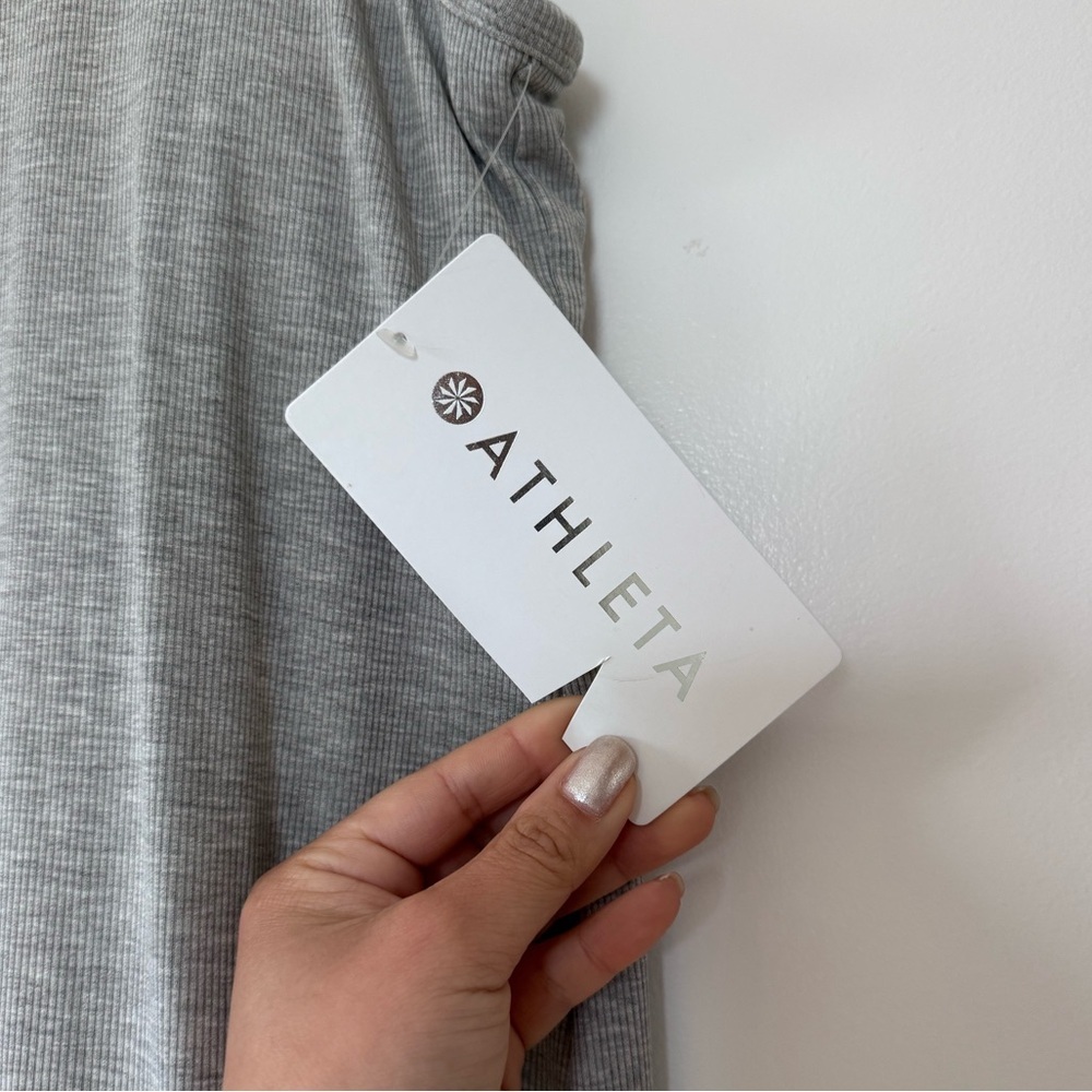Athleta signature rib maxi dress in grey, size XS. Grey athletic dress - Picture 4 of 8